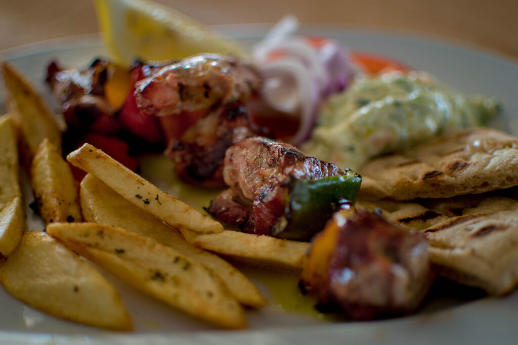 Λόφος Σάντοβας menu Σουβλάκι κοτόπουλο