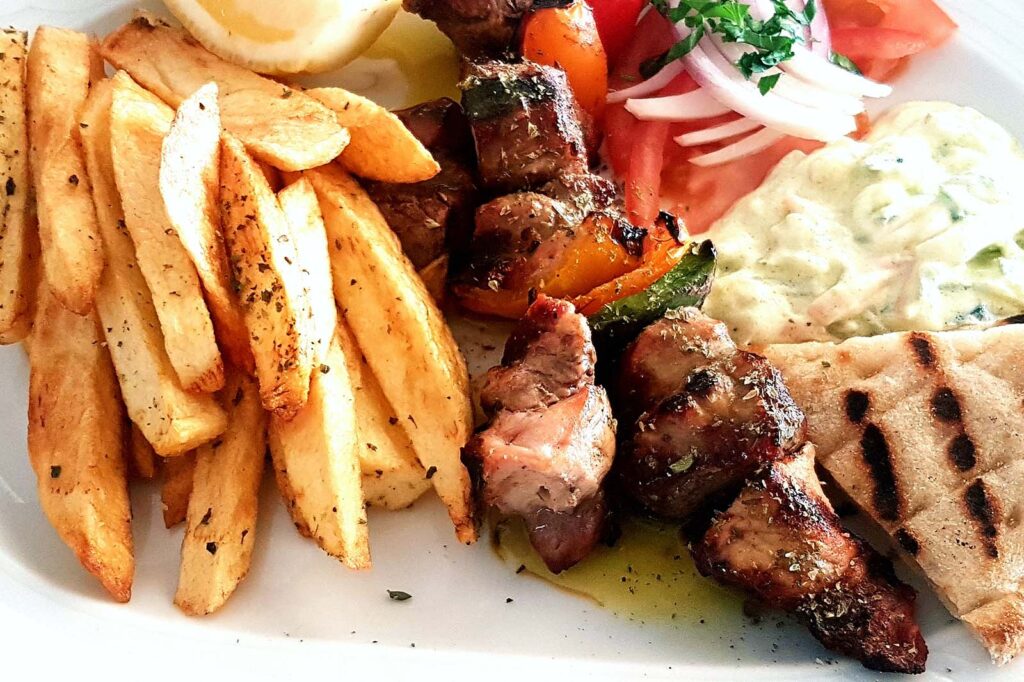 Λόφος Σάντοβας menu Σουβλάκι χοιρινό